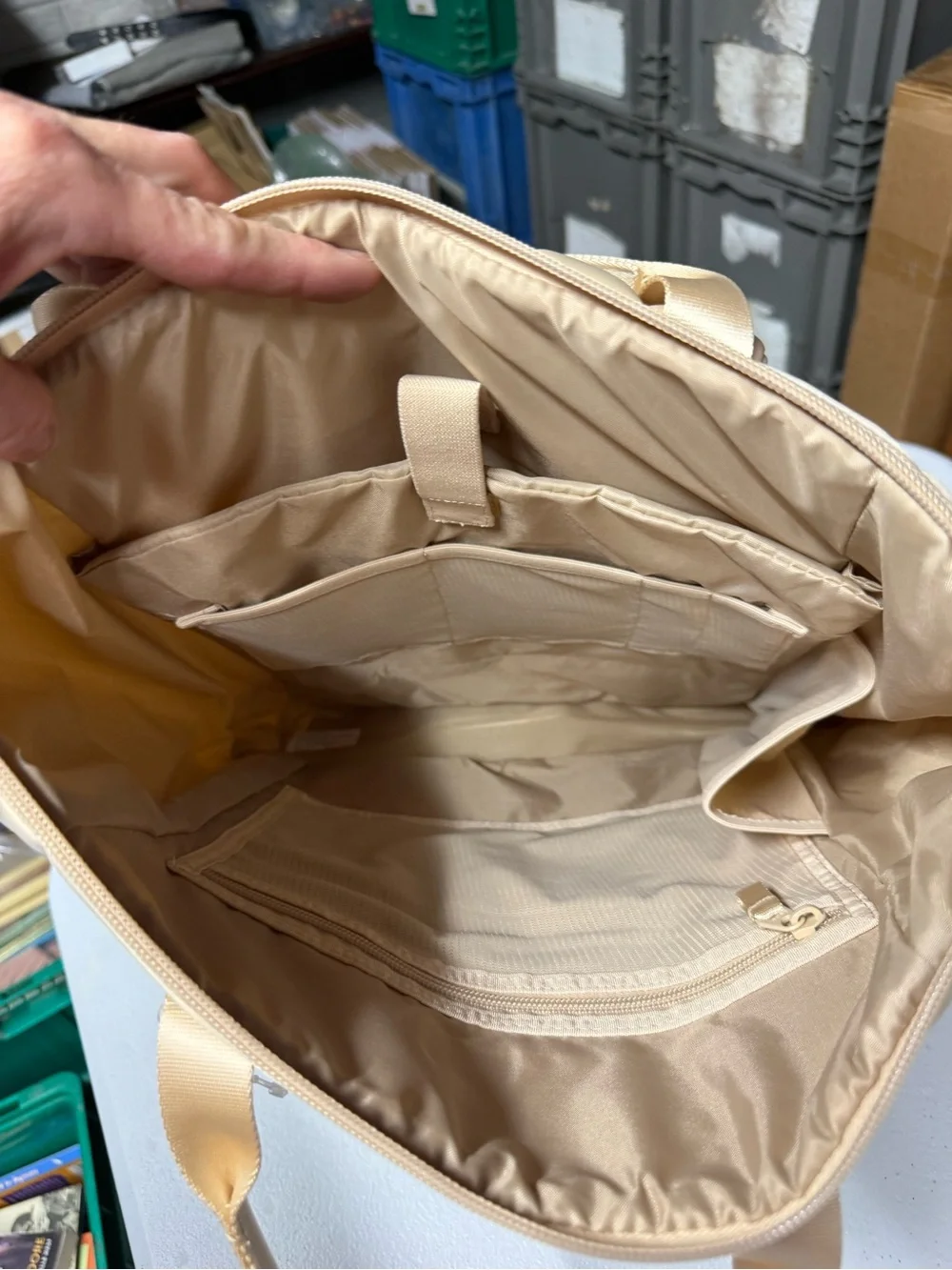 Beige Backpack Tote - Neutral Everyday Bag
